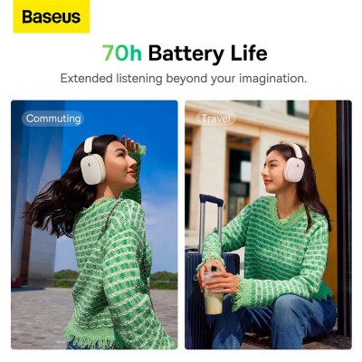 Навушники BASEUS Bowie Noise-Cancelling Wireless Headphones H1 |BT5.2, 400mAh, ANC, 70h| (NGTW230002)