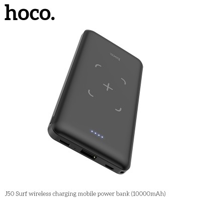 УМБ HOCO with wireless charging Surf J50 10000mah |1USB/1Type-C/1Lightning, 2A|