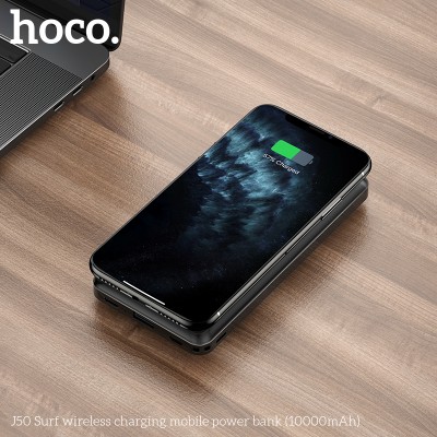УМБ HOCO with wireless charging Surf J50 10000mah |1USB/1Type-C/1Lightning, 2A|