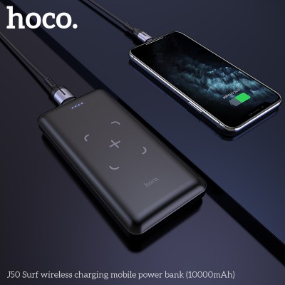 УМБ HOCO with wireless charging Surf J50 10000mah |1USB/1Type-C/1Lightning, 2A|