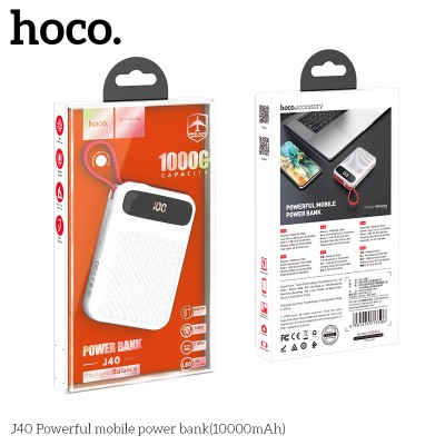 УМБ HOCO with digital display lightning Cable Powerful J40 10000mah |1USB/1Type-C, 2A|