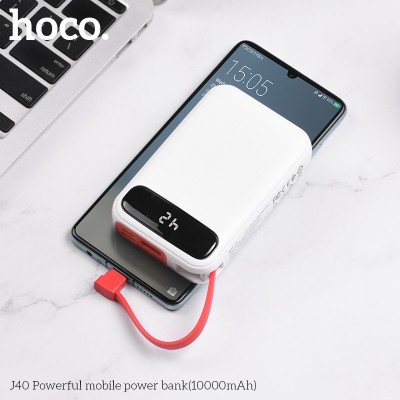 УМБ HOCO with digital display lightning Cable Powerful J40 10000mah |1USB/1Type-C, 2A|