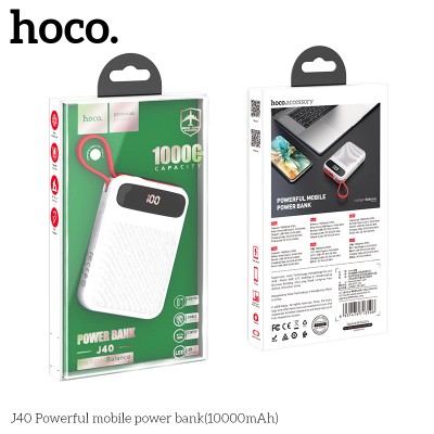 УМБ HOCO with digital display Type-C Cable Powerful J40 10000mah |1USB/1Type-C, 2A|