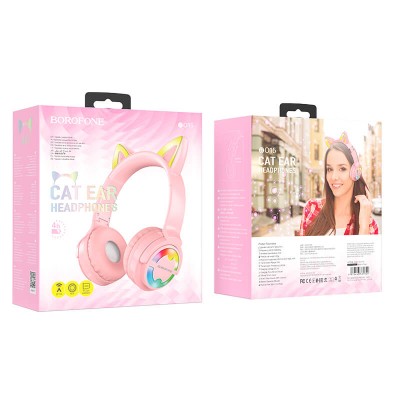Навушники Bluetooth BOROFONE Cat ear BT headphones BO15 |BT5.0, AUX, TF, 4hours|