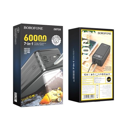УМБ BOROFONE Large capacity four USB power bank DBT09 60000mAh |4USB/Type-C/Lightning|