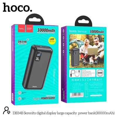 УМБ HOCO Serenity digital display large capacity power bank DB34B 30000mAh |2USB/Type-C, 2A|