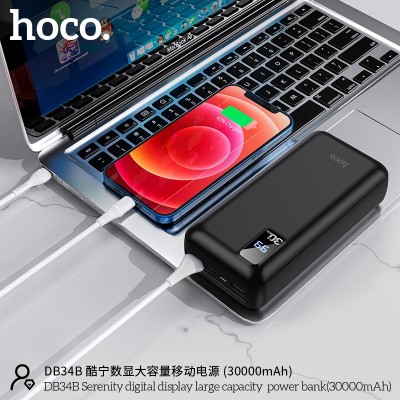 УМБ HOCO Serenity digital display large capacity power bank DB34B 30000mAh |2USB/Type-C, 2A|