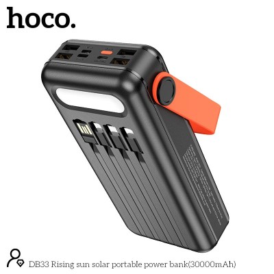 УМБ HOCO Rising sun solar portable power bank 30000mAh DB33 |4USB/Type-C/Lightning, 2A|