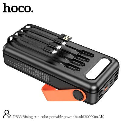 УМБ HOCO Rising sun solar portable power bank 30000mAh DB33 |4USB/Type-C/Lightning, 2A|