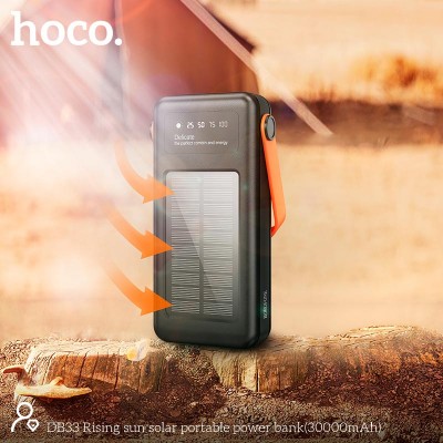 УМБ HOCO Rising sun solar portable power bank 30000mAh DB33 |4USB/Type-C/Lightning, 2A|