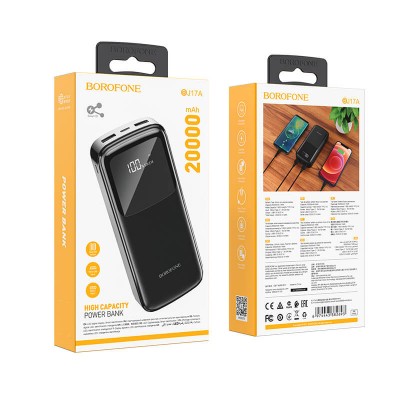 УМБ BOROFONE Mike digital display power bank BJ17A 20000mAh |2USB/1Type-C, 2.1A|
