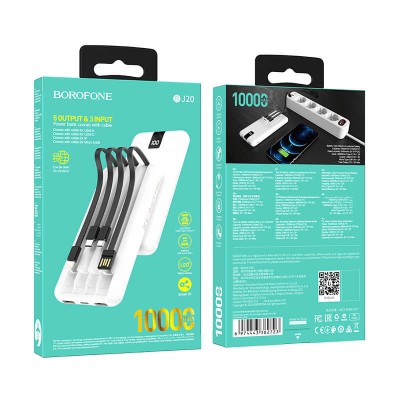 УМБ BOROFONE Mobile power bank with digital display and cable BJ20 10000mAh |2USB/Type-C, 2A|