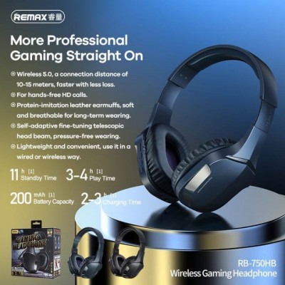 Навушники REMAX Gaming Wireless Headphone RB-750HB |BT5.0, 200mAh, 4Hours Max|