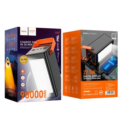 УМБ Hoco Super 22.5 W universal power bank J107 90000mAh |4Type-C/1USB/Lightning, QC/PD, 22.5W/5A|