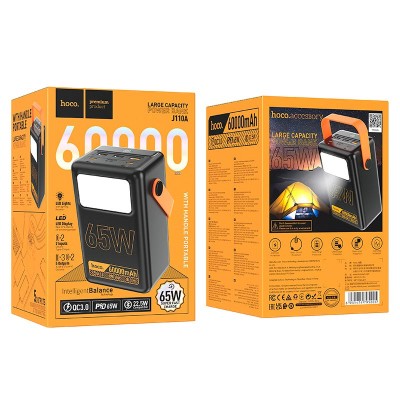 УМБ HOCO Powerful PD65W power bank J110A 60000mAh |3Type-C/1USB, QC/PD, 65W/5A|