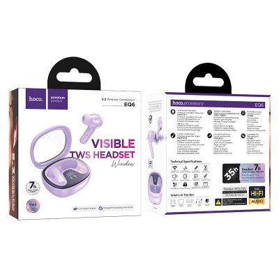 Навушники HOCO Shadow true wireless BT headset EQ6 |BT5.3, 40/320mAh, 7h|
