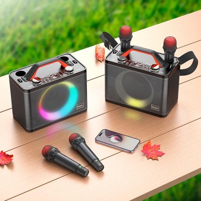 Акустика-караоке HOCO Jenny dual mic wireless karaoke BT speaker BS57 |BT5.0, TWS/USB/TF/AUX, 25W|