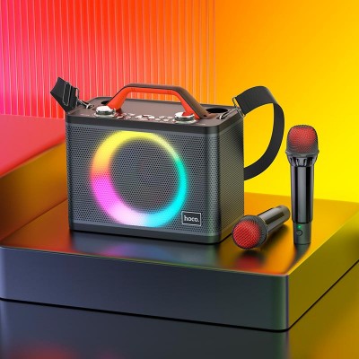 Акустика-караоке HOCO Jenny dual mic wireless karaoke BT speaker BS57 |BT5.0, TWS/USB/TF/AUX, 25W|