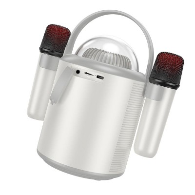Акустика-караоке HOCO Pearlescent BT speaker with 2mic BS59 |BT5.1, TWS/TF/AUX, 5h|