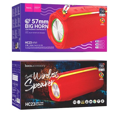 Акустика HOCO Rick sports BT speaker HC23 IPX4  |BT5.3, TWS/FM/USB/TF/AUX, 6h|