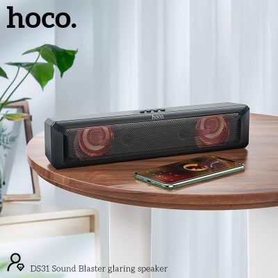 Акустика HOCO Sound Blaster glaring speaker RGB DS31 |BT5.0, TF,  2x3W, 1Hour|