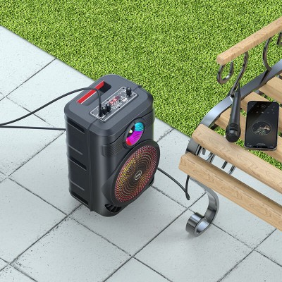 Акустика-караоке HOCO Mature outdoor BT speaker BS46 |10W, BT5.0, TWS, AUX, TF, USB, FM, 3Hours|