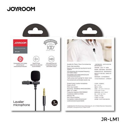 Мікрофон JOYROOM Lavalier Microphone JR-LM1 |AUX, 3M|