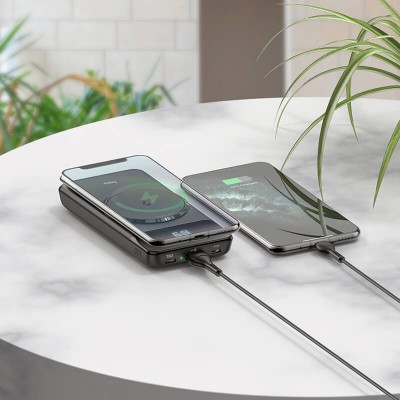 УМБ HOCO Bobby magnetic fast charging power bank J76 10000mah |1USB/1Type-C, 15W Qi, 22,5W, 3A, QC/PD|