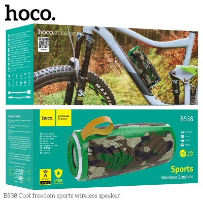 Акустика HOCO Cool freedom sports BS38 |IPX5, TWS, TF/USB/FM, BT5.0|
