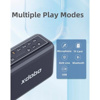 Акустика-караоке xdobo X8 PRO IPX5 |BT5.2, 120W, AUX/TF/USB, 2Microphone, 12h Max|