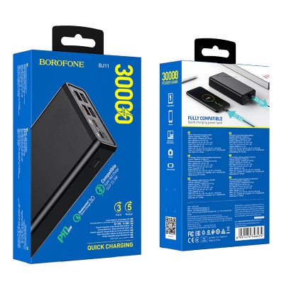 УМБ BOROFONE Rider fully compatible power bank 30000mAh BJ11 |4USB/2Type-C/1Lightning, PD/QC, 20W, 5A|