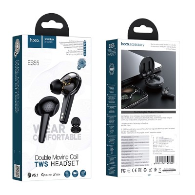 Навушники Bluetooth HOCO Songful TWS dual moving coil wireless BT headset ES55 |BT5.1, 4H, 35/400mAh|
