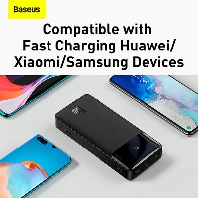 УМБ BASEUS Bipow Digital Display Power bank Overseas 20000mAh |2USB/1Type-C, PD/QC, 15W, 3A| (PPBD050102)