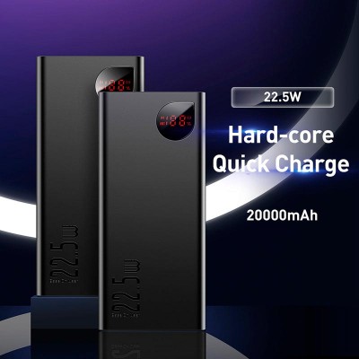 УМБ BASEUS Adaman Metal Digital Display Overseas 20000mAh |2USB/Type-C/Lightning, 22.5W/5A, PD/QC| (PPAD070101)