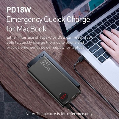 УМБ BASEUS Adaman Metal Digital Display Overseas 20000mAh |2USB/Type-C/Lightning, 22.5W/5A, PD/QC| (PPAD070101)