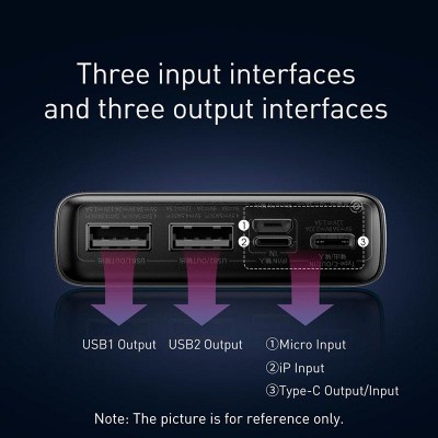 УМБ BASEUS Adaman Metal Digital Display Overseas 20000mAh |2USB/Type-C/Lightning, 22.5W/5A, PD/QC| (PPAD070101)