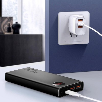 УМБ BASEUS Adaman Metal Digital Display Overseas 20000mAh |2USB/Type-C/Lightning, 22.5W/5A, PD/QC| (PPAD070101)