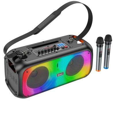Акустика-караоке HOCO Party wireless dual mic outdoor BT speaker bs54 |BT5.1, 2Mic, 3H, AUX/FM/TF|