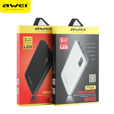 УМБ AWEI with LCD P56k 30000mAh |3USB, 2A|