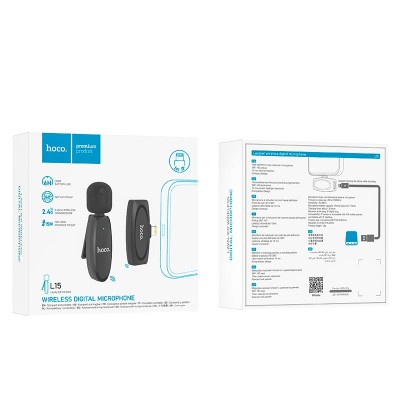 Мікрофон Hoco Lightning Crystal Lavalier wireless digital microphone L15