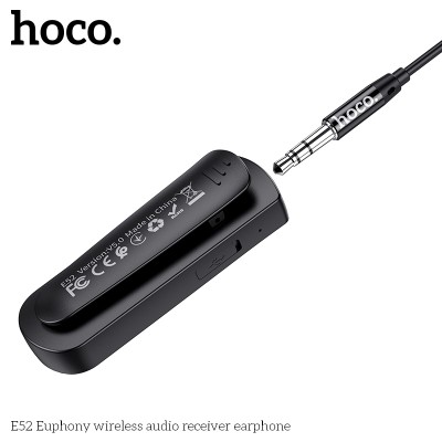 Аудіоресивер Hoco Bluetooth Euphony wireless audio receiver with earphone E52 |BT5.0, Hi-Res, 4H|