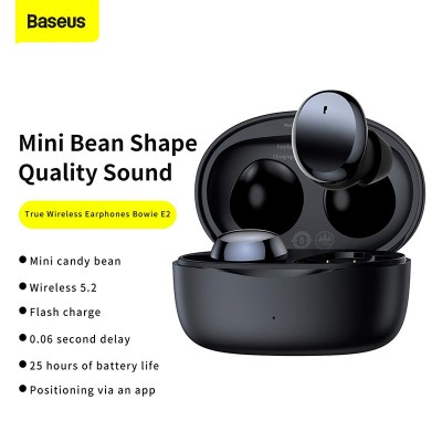Навушники Baseus True Wireless Earphones Bowie E2 |BT5.2, 40/300mAh, 5H, Location, OTA| (NGTW090001)