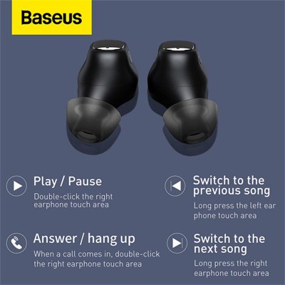 Навушники Baseus Encok True Wireless Earphones WM01 |BT5.3, 40/300mAh, 5H|