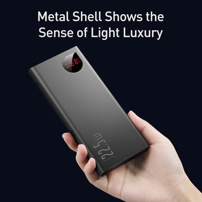 УМБ BASEUS Adaman Metal Digital Display Power Bank 10000mAh  |2USB/Type-C/Lightning, 22.5W/5A, QC/PD| (PPAD000001)