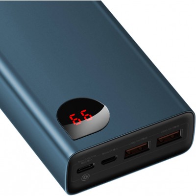 УМБ BASEUS Adaman Metal Digital Display Quick Charge Power Bank 20000mAh |2USB/1Type-C, 6A, 65W| (PPIMDA-D03)