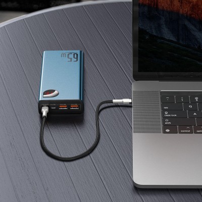 УМБ BASEUS Adaman Metal Digital Display Quick Charge Power Bank 20000mAh |2USB/1Type-C, 6A, 65W| (PPIMDA-D03)