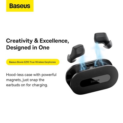 Навушники Baseus Bowie EZ10 True Wireless Earphones |BT5.3, 50/300mAh, 5h, Location, OTA|
