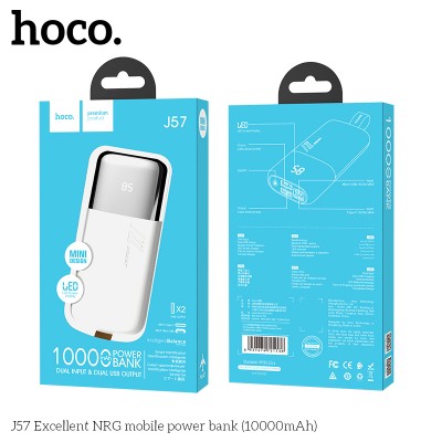 УМБ HOCO with Display Excellent NRG J57 10000mah |2USB/1Type-C, 2A|