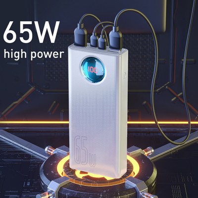 УМБ Baseus Amblight Digital Display Quick Charge Power Bank 30000mAh |4USB/Type-C/Lightning, 6A/65W, QC/PD| (PPLG-A01)