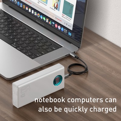 УМБ Baseus Amblight Digital Display Quick Charge Power Bank 30000mAh |4USB/Type-C/Lightning, 6A/65W, QC/PD| (PPLG-A01)